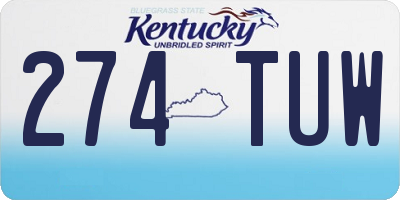 KY license plate 274TUW