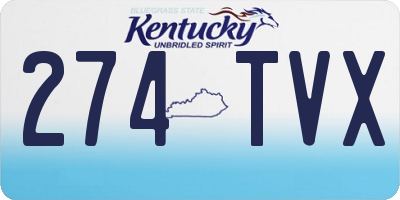 KY license plate 274TVX