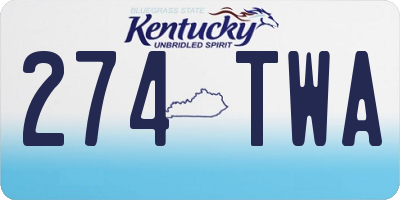 KY license plate 274TWA