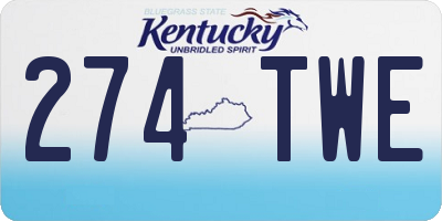 KY license plate 274TWE