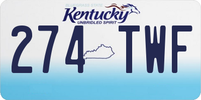 KY license plate 274TWF