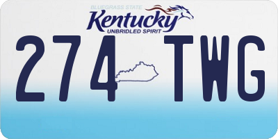 KY license plate 274TWG
