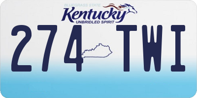 KY license plate 274TWI
