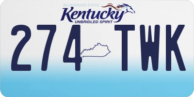 KY license plate 274TWK