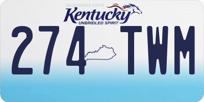 KY license plate 274TWM