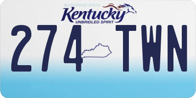 KY license plate 274TWN