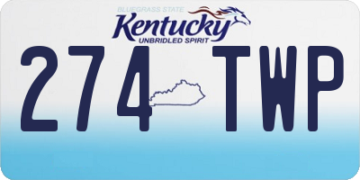 KY license plate 274TWP