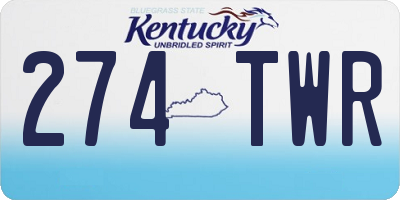 KY license plate 274TWR