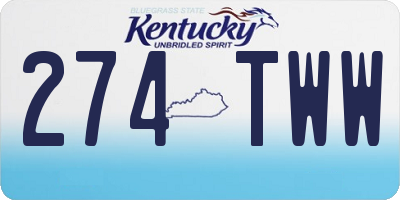 KY license plate 274TWW