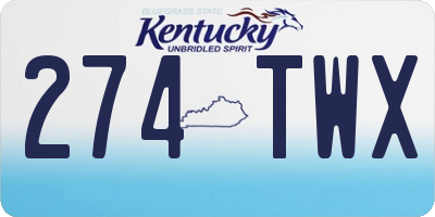 KY license plate 274TWX