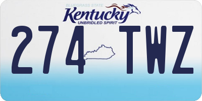 KY license plate 274TWZ