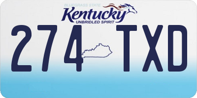KY license plate 274TXD