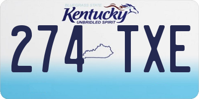 KY license plate 274TXE