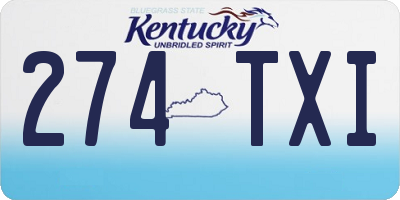 KY license plate 274TXI