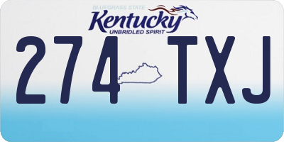 KY license plate 274TXJ