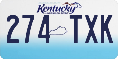 KY license plate 274TXK