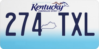 KY license plate 274TXL