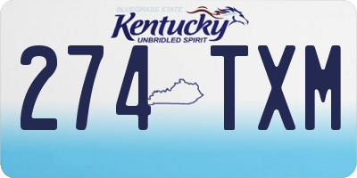 KY license plate 274TXM