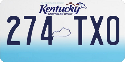 KY license plate 274TXO