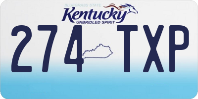KY license plate 274TXP