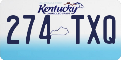 KY license plate 274TXQ