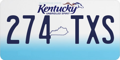 KY license plate 274TXS