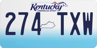 KY license plate 274TXW