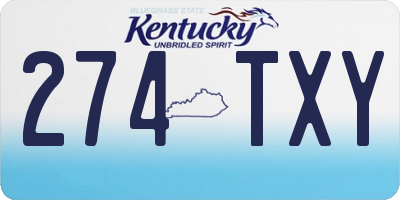 KY license plate 274TXY