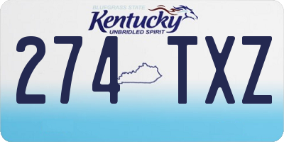 KY license plate 274TXZ