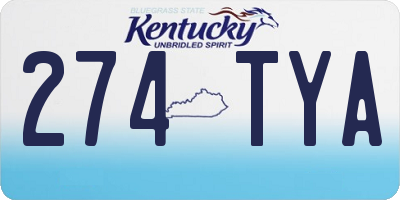 KY license plate 274TYA