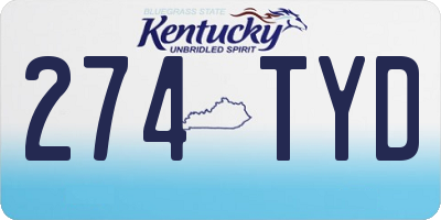 KY license plate 274TYD