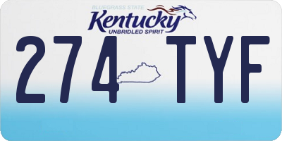 KY license plate 274TYF