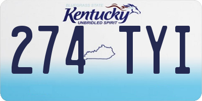 KY license plate 274TYI