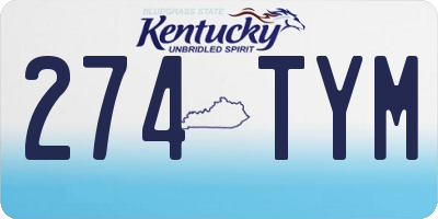 KY license plate 274TYM
