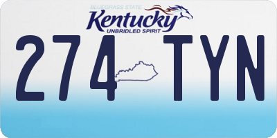 KY license plate 274TYN