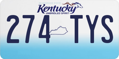 KY license plate 274TYS