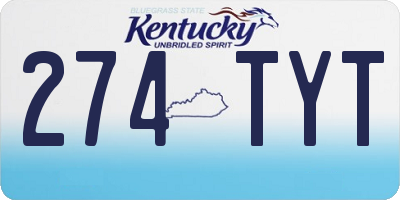 KY license plate 274TYT