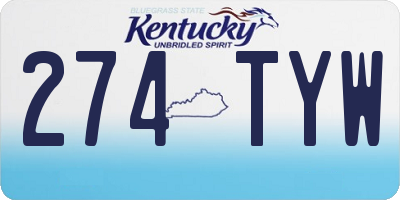 KY license plate 274TYW