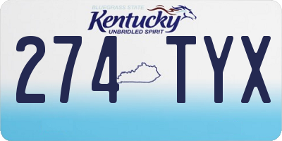 KY license plate 274TYX