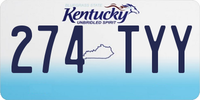 KY license plate 274TYY