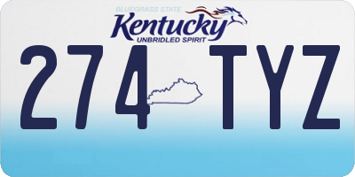 KY license plate 274TYZ