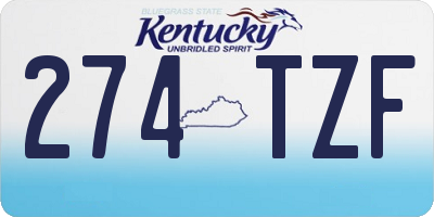 KY license plate 274TZF