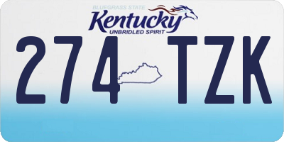 KY license plate 274TZK