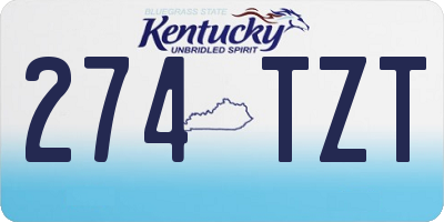 KY license plate 274TZT