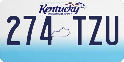 KY license plate 274TZU