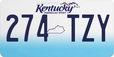 KY license plate 274TZY