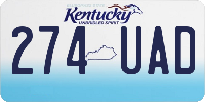 KY license plate 274UAD