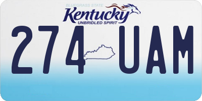 KY license plate 274UAM