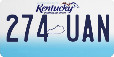 KY license plate 274UAN
