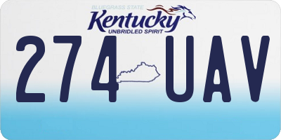 KY license plate 274UAV